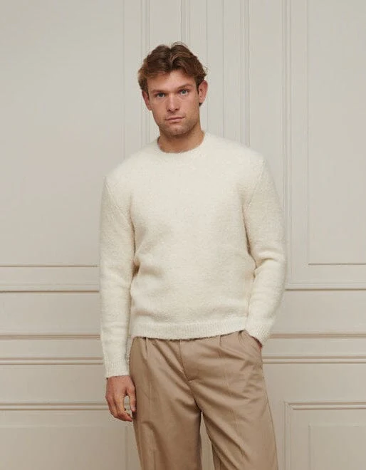 Off White Alpaca Knitted Jumper