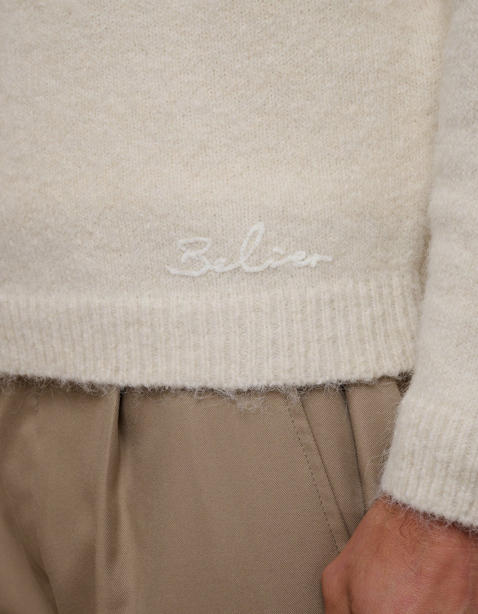 Off White Alpaca Knitted Jumper - Image 2