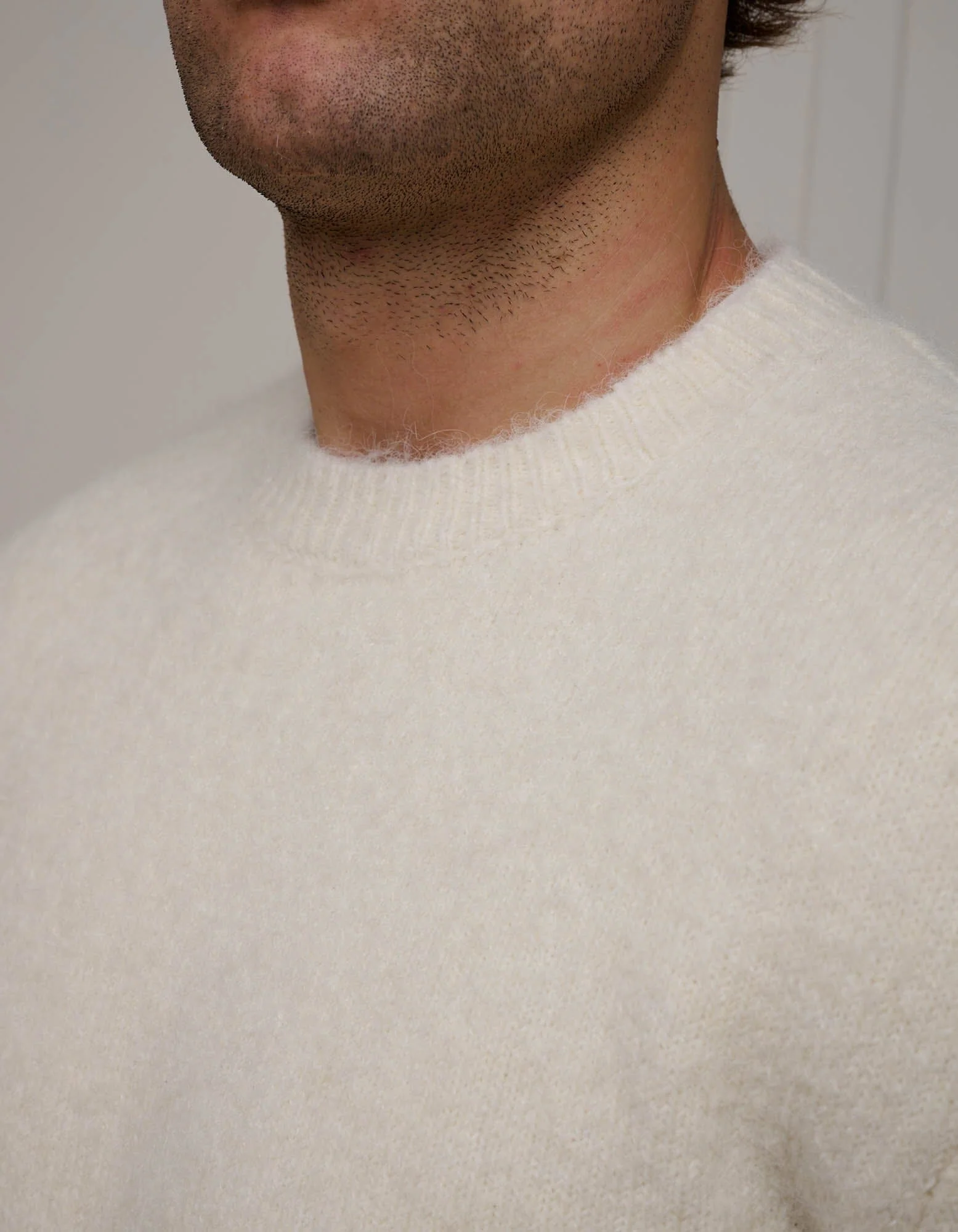 Off White Alpaca Knitted Jumper - Image 3