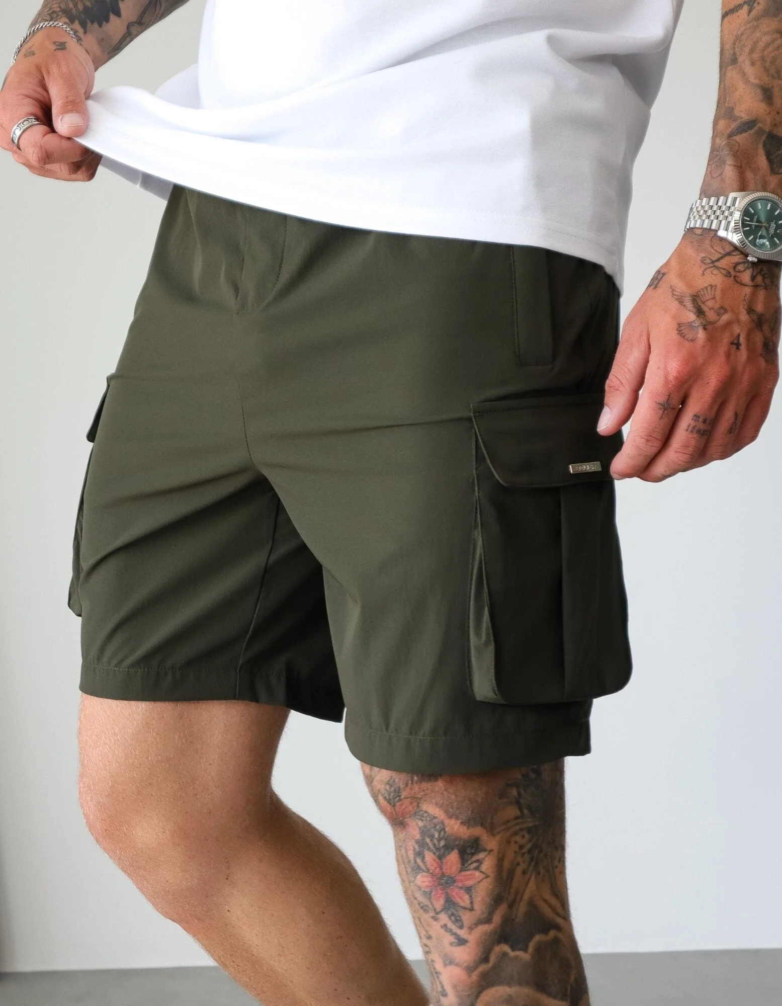 Olive Woven Cargo Short - Image 3