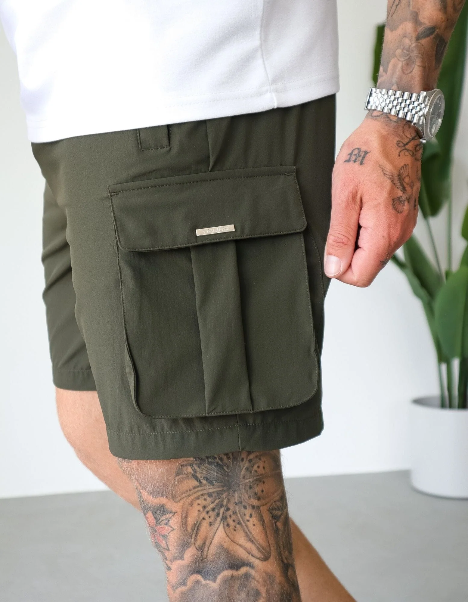 Olive Woven Cargo Short - Image 6