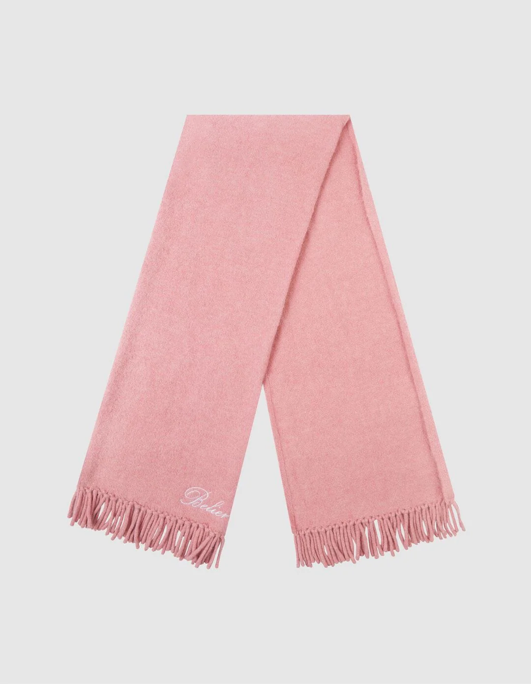 Pink Alpaca Knit Scarf - Image 2