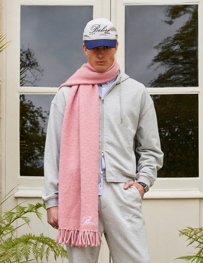 Pink Alpaca Knit Scarf - Image 5