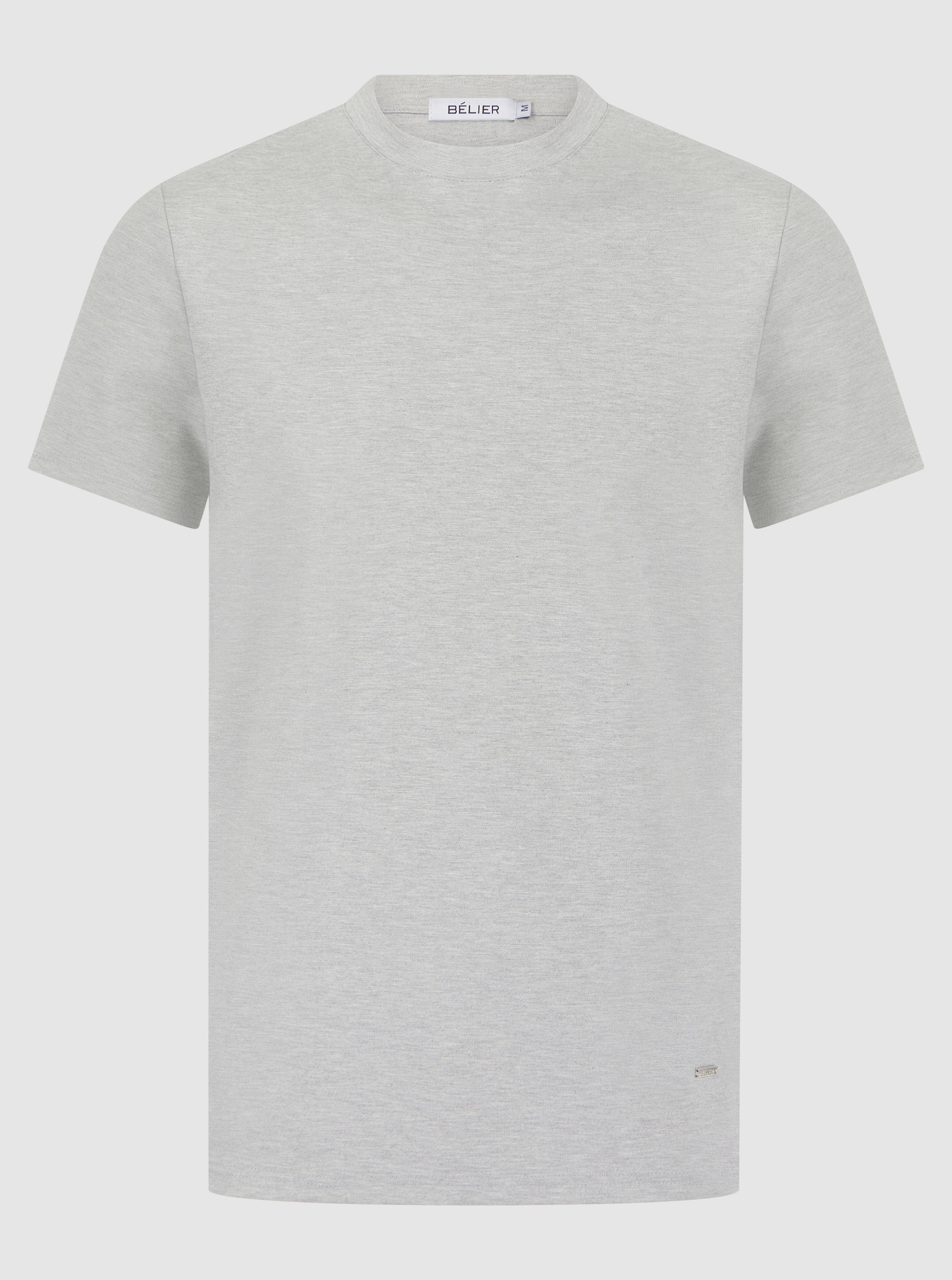 Premium Plain T-shirt Grey Marl - Image 2
