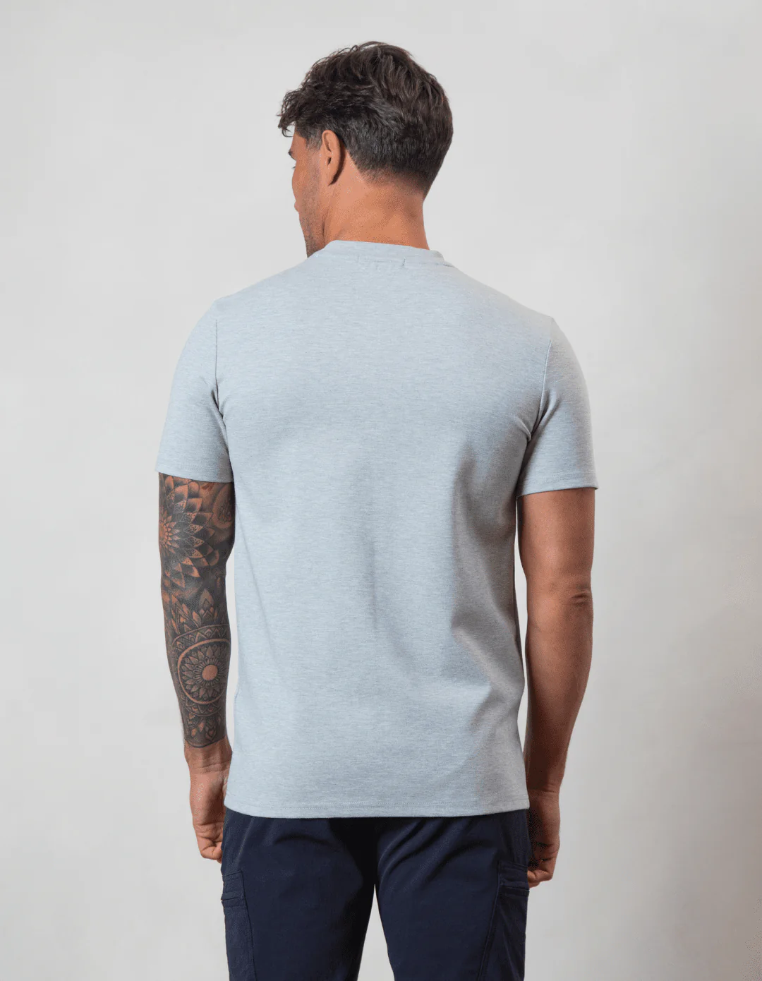 Premium Plain T-shirt Grey Marl - Image 4