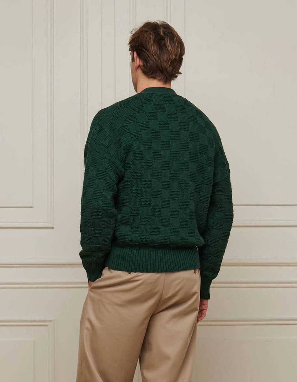 Rolex Green Basket Weave Knit Cardigan - Image 6