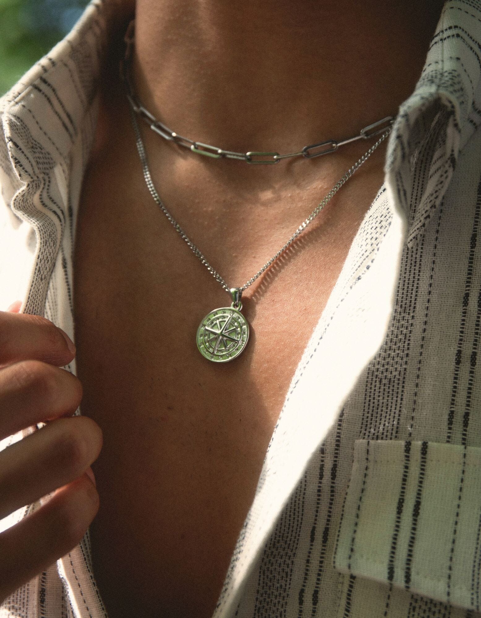 Silver Compass Pendant - Image 2