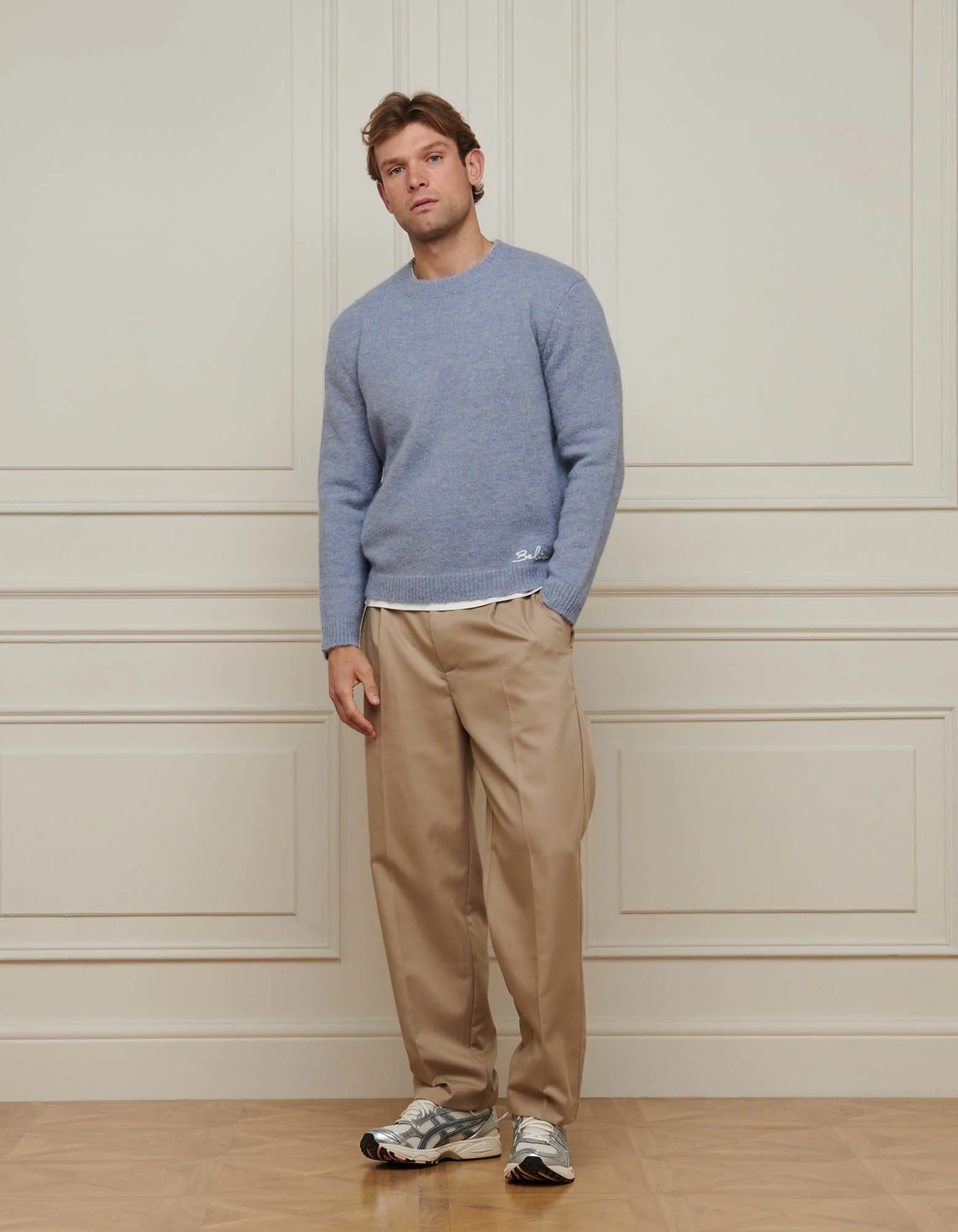 Sky Blue Alpaca Knitted Jumper - Image 3