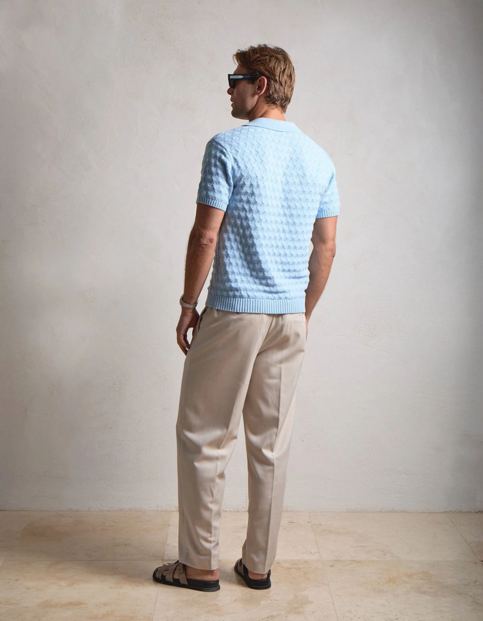 Sky S/S Diamond Stitch Polo - Image 7
