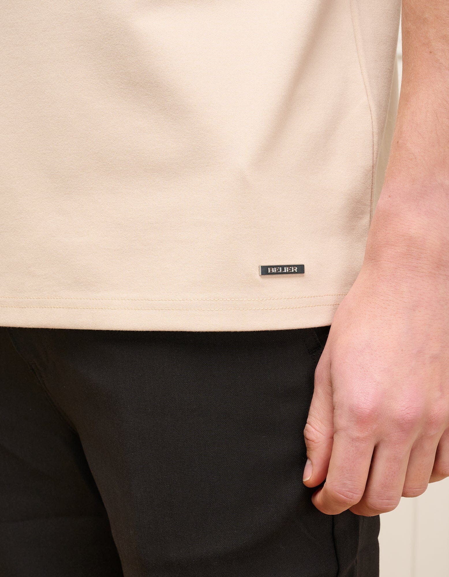 Taupe Premium S/S Zip Polo - Image 2