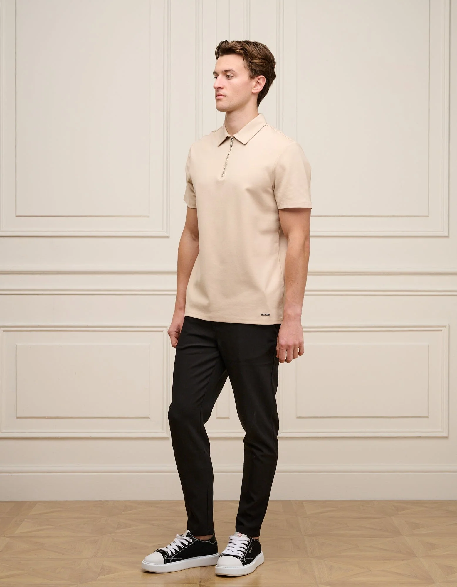 Taupe Premium S/S Zip Polo - Image 4