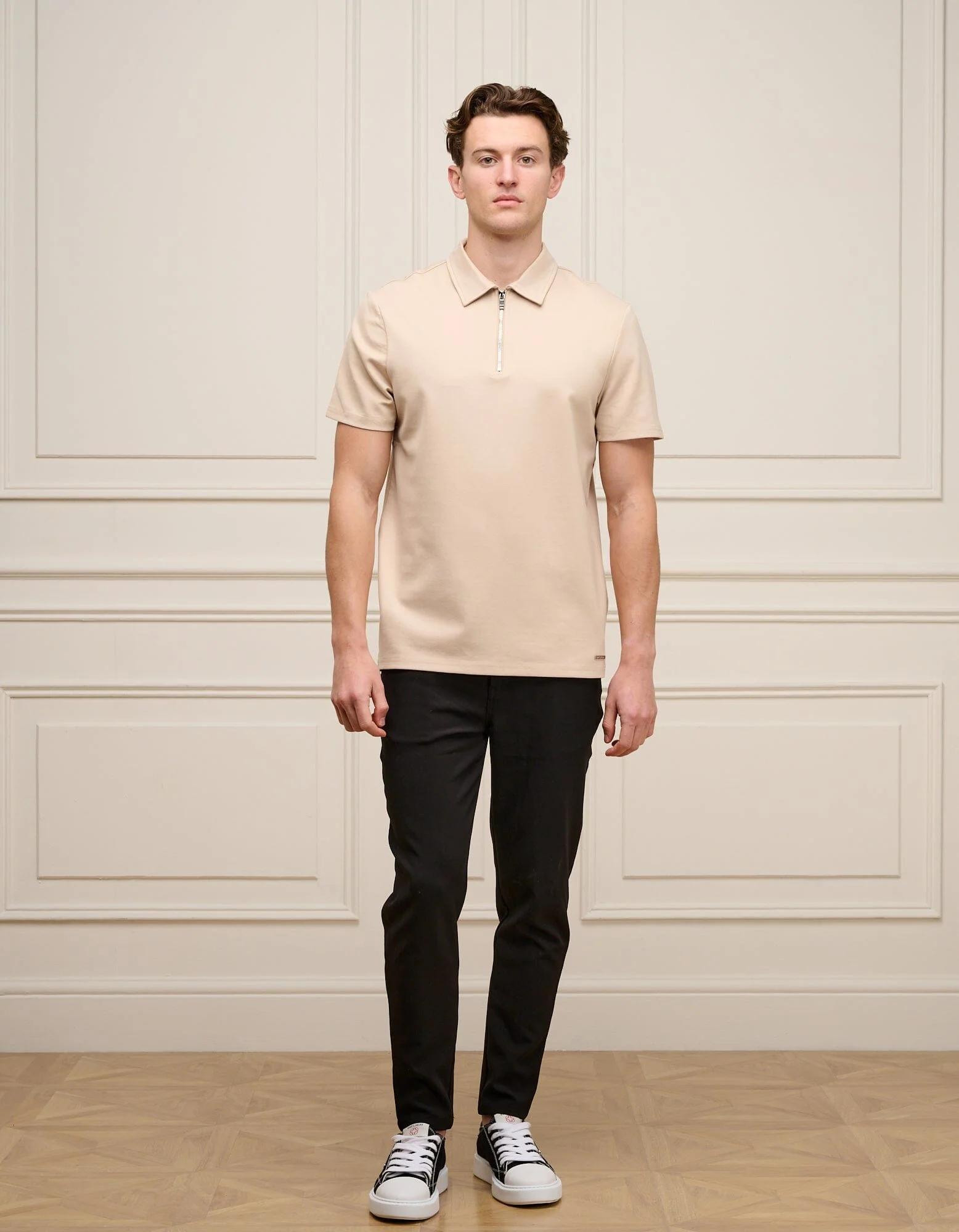 Taupe Premium S/S Zip Polo - Image 5