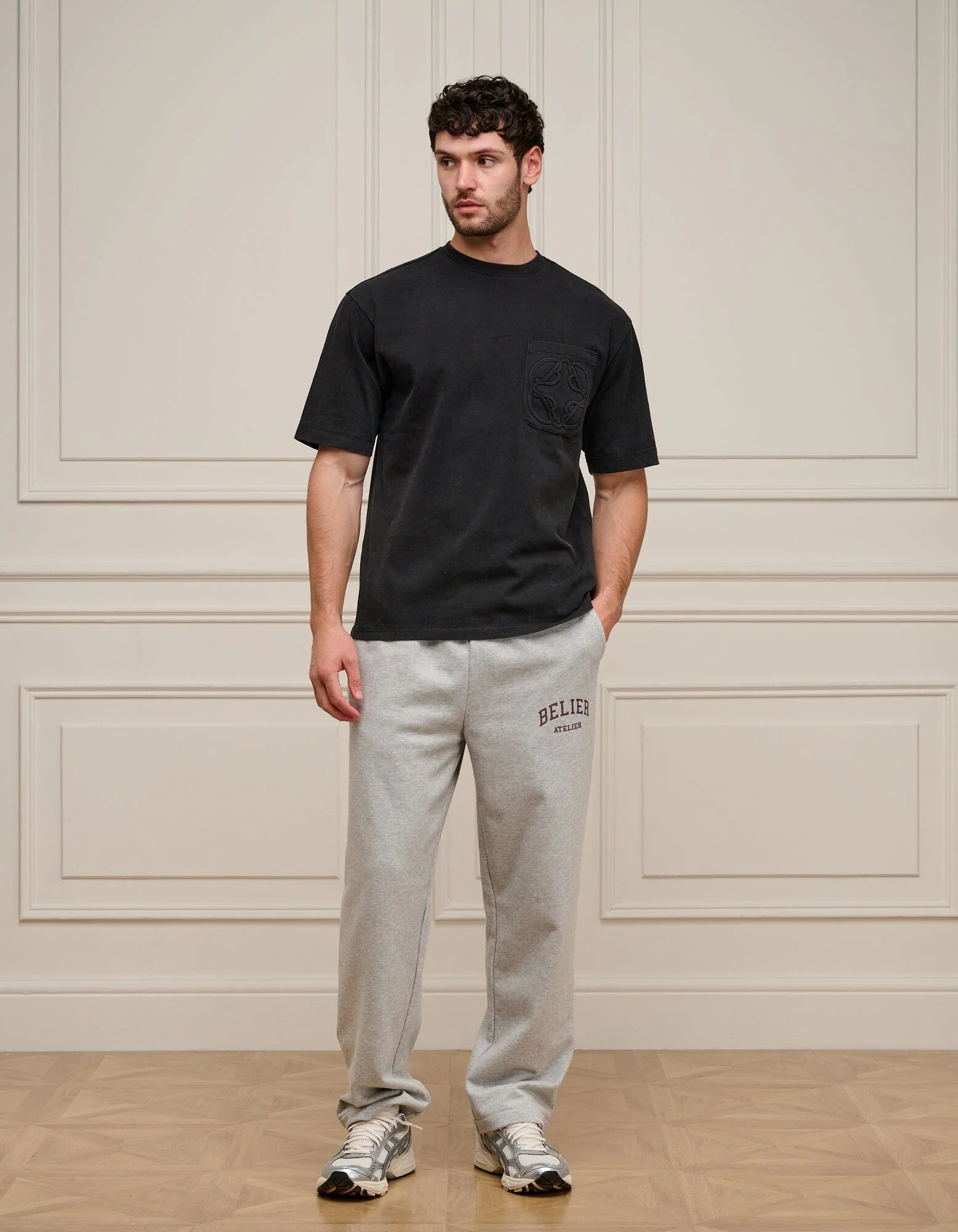 Vintage Black Embossed Emblem Pocket T-Shirt - Image 2