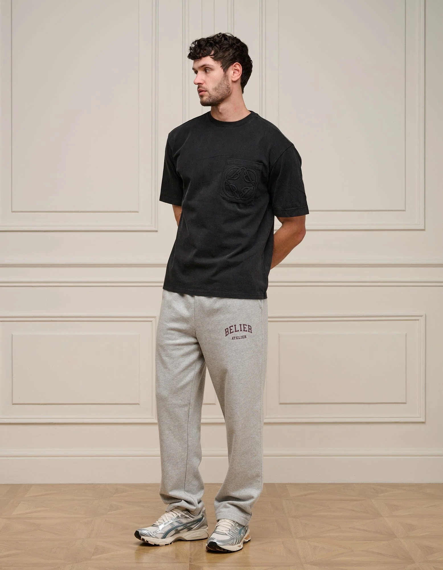Vintage Black Embossed Emblem Pocket T-Shirt - Image 3