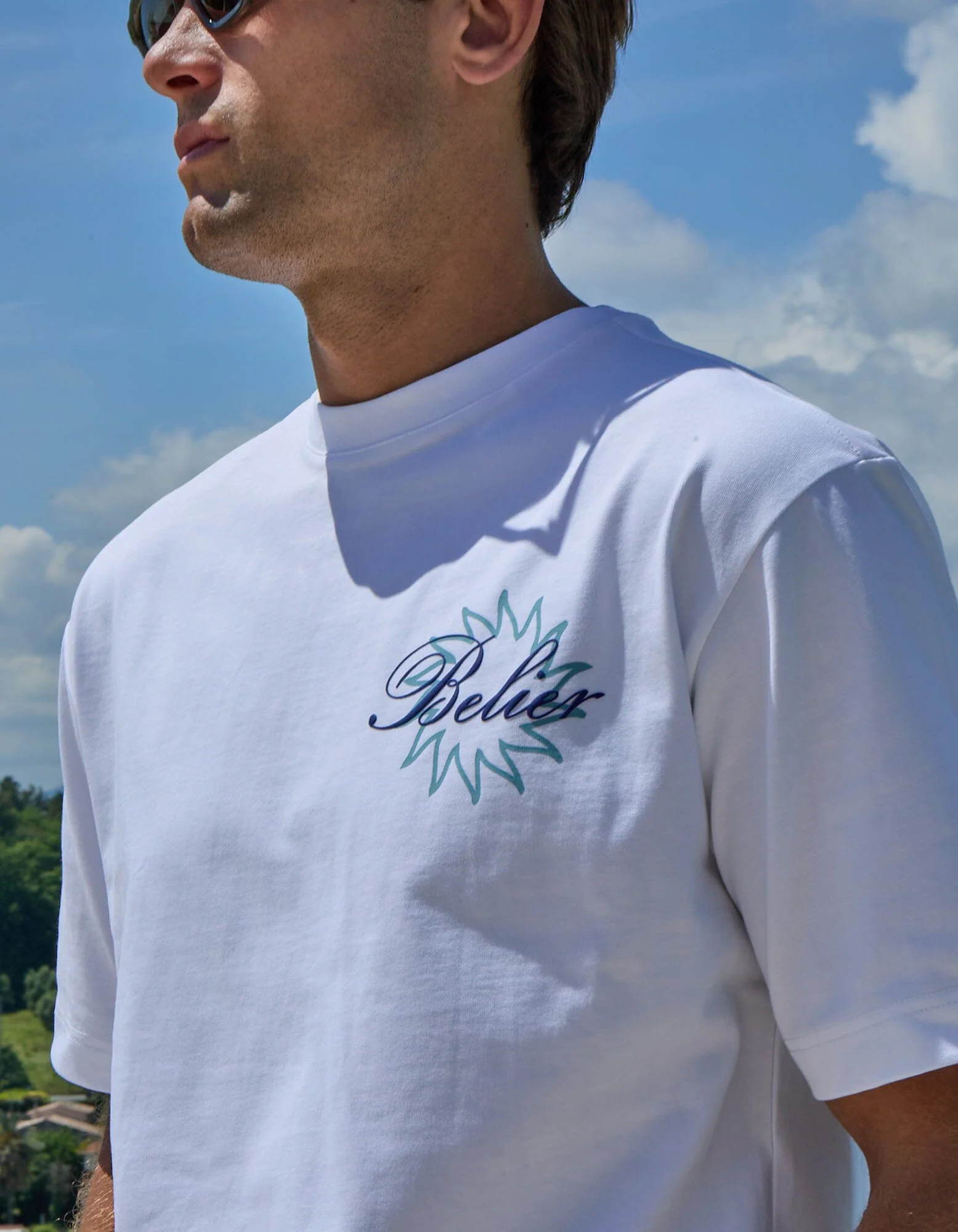 White Euro Summer Graphic T-Shirt - Image 4