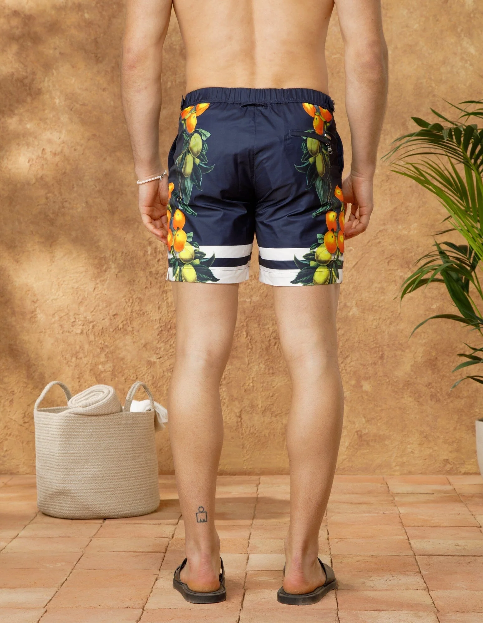 White/Navy Citrus Swim Short - Image 4