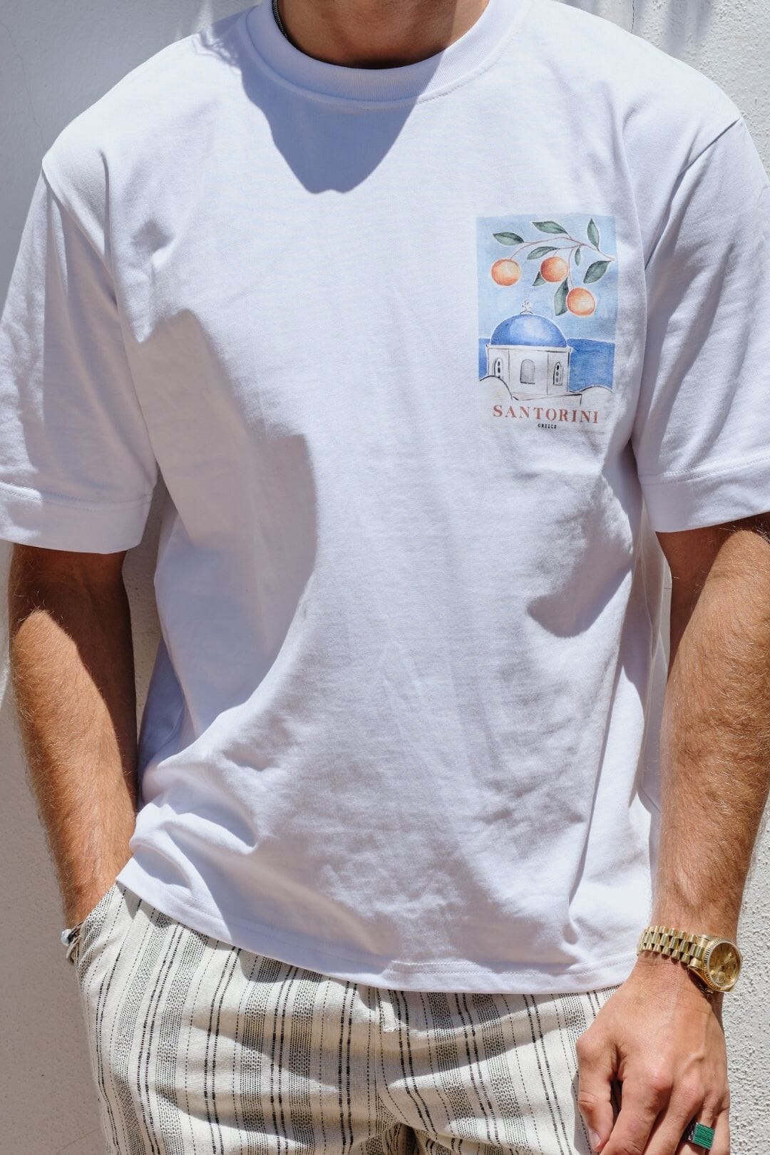 White Santorini T-Shirt - Image 4
