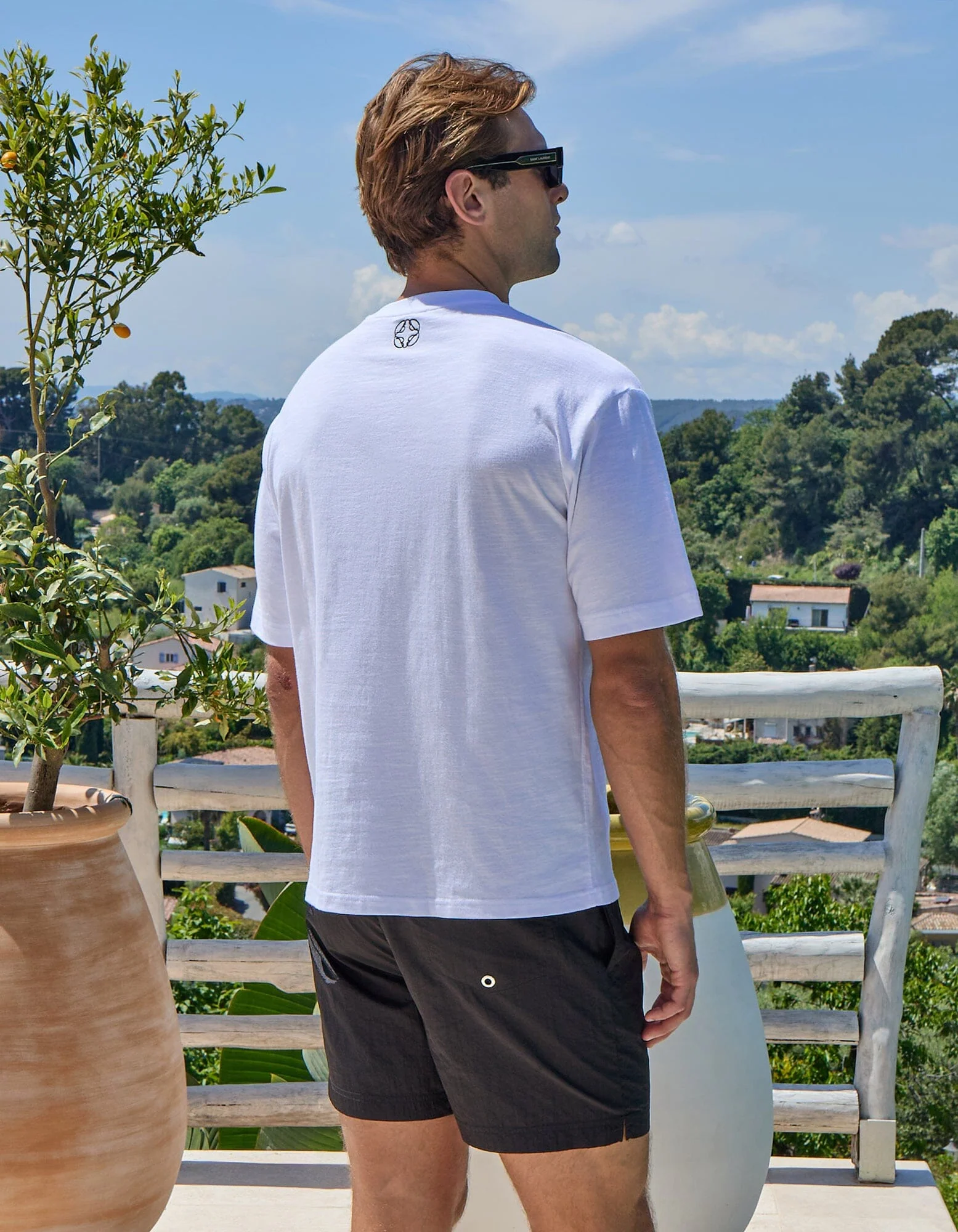 White Slub Texture Atelier Signature T-Shirt - Image 3