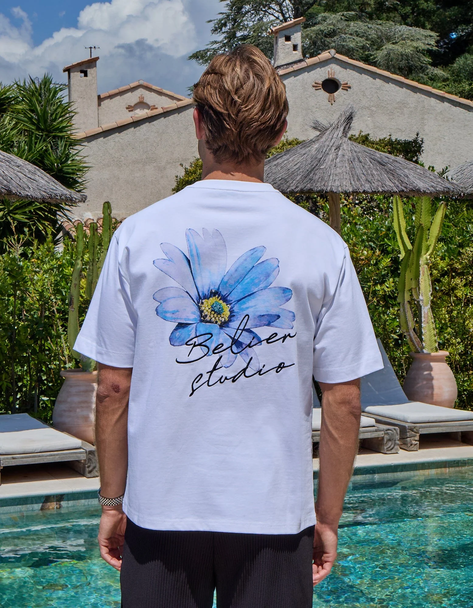 White Watercolour Flower T-Shirt