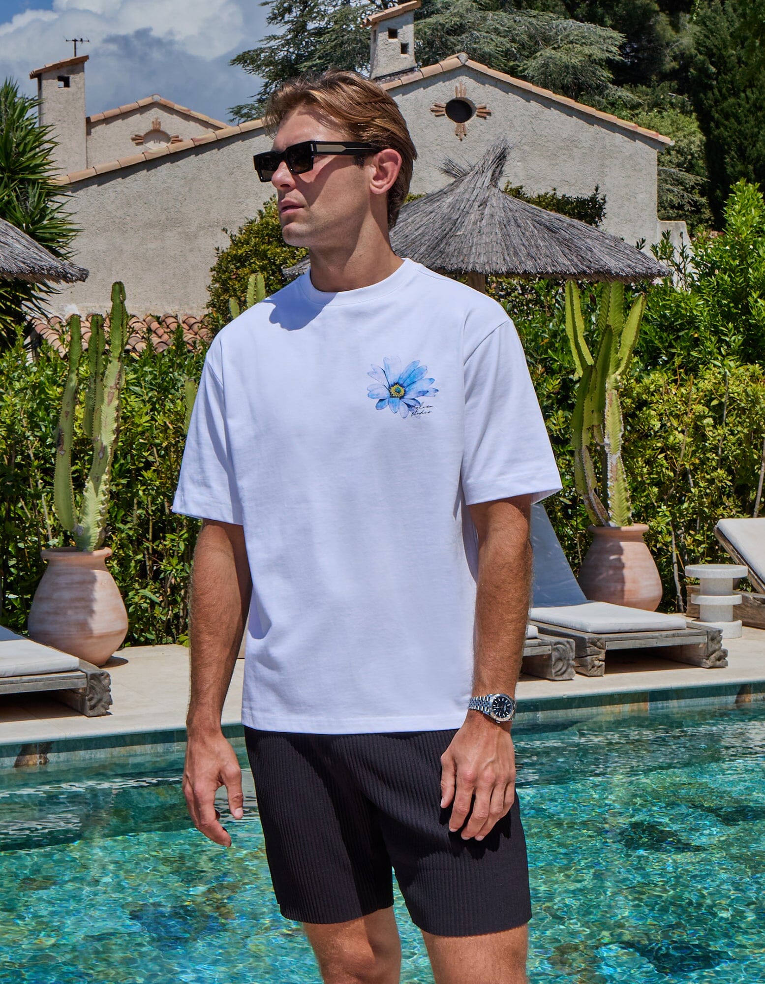 White Watercolour Flower T-Shirt - Image 2