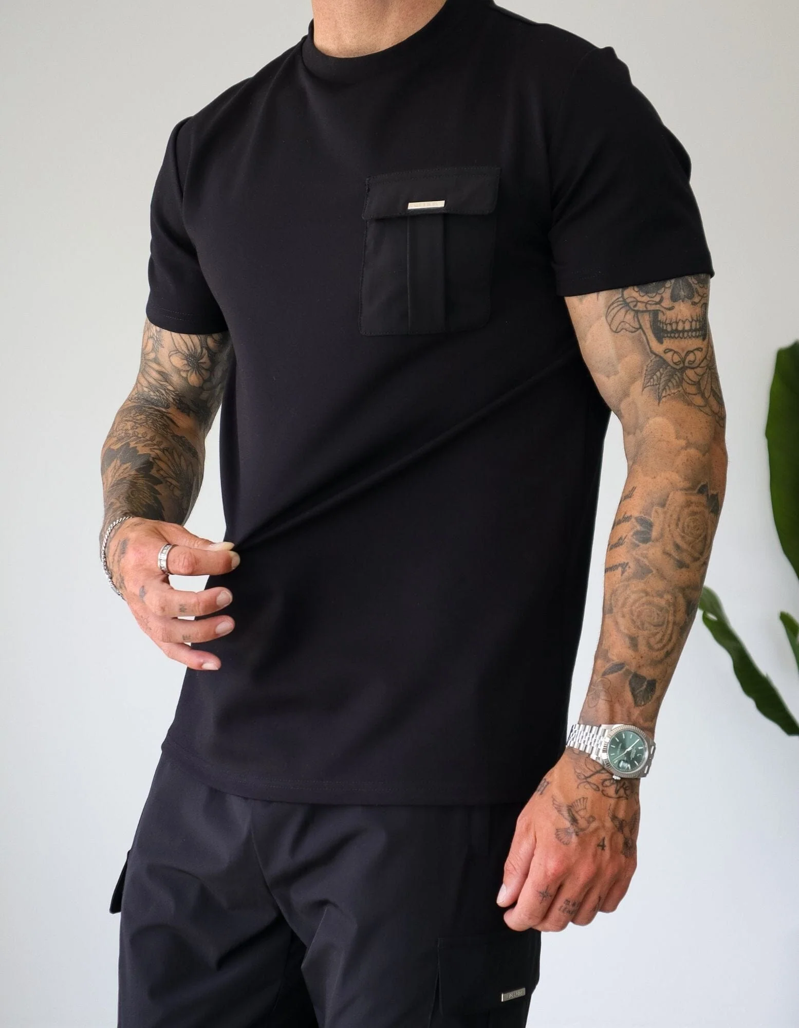 Woven Pocket T-Shirt Black/Black