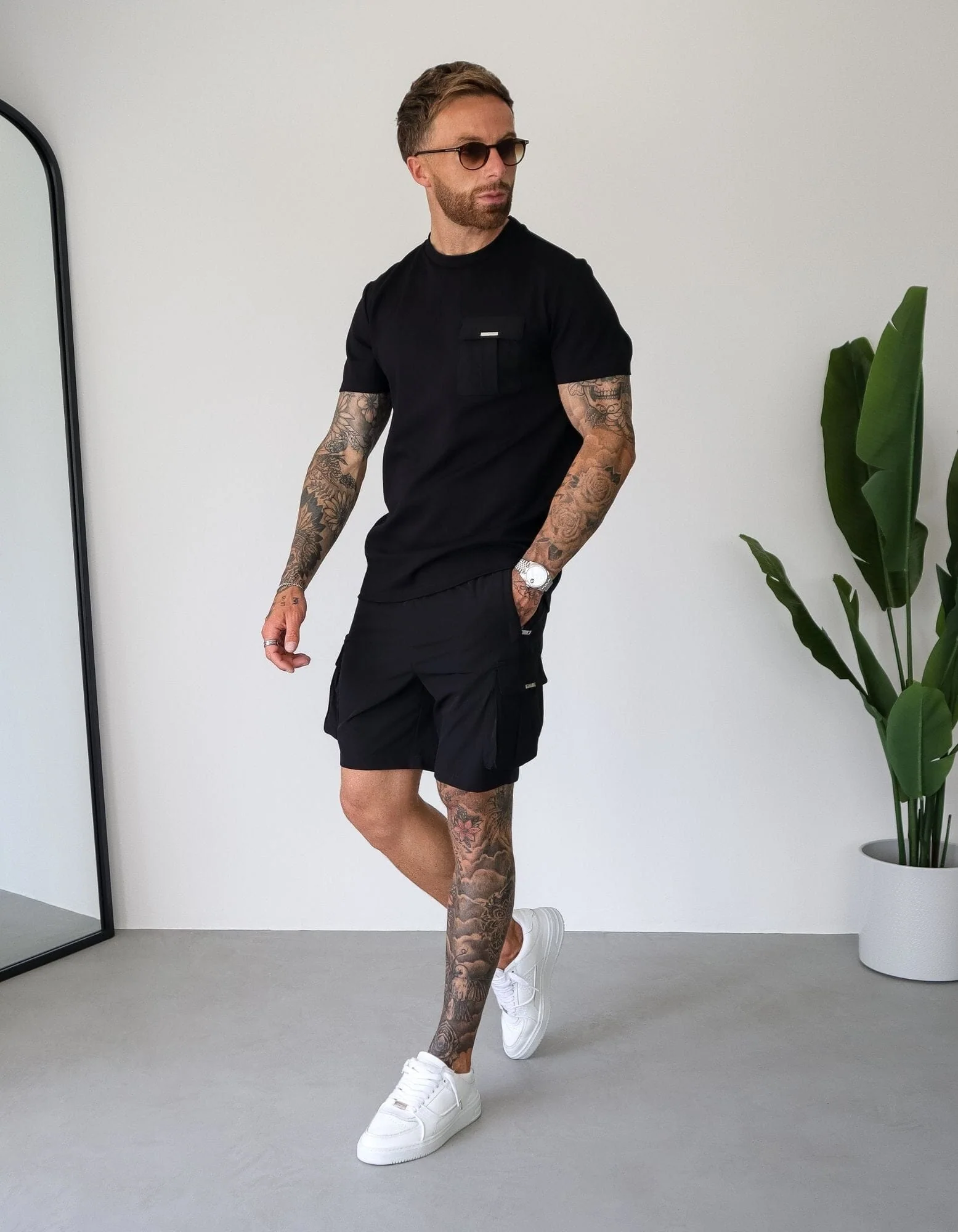 Woven Pocket T-Shirt Black/Black - Image 2