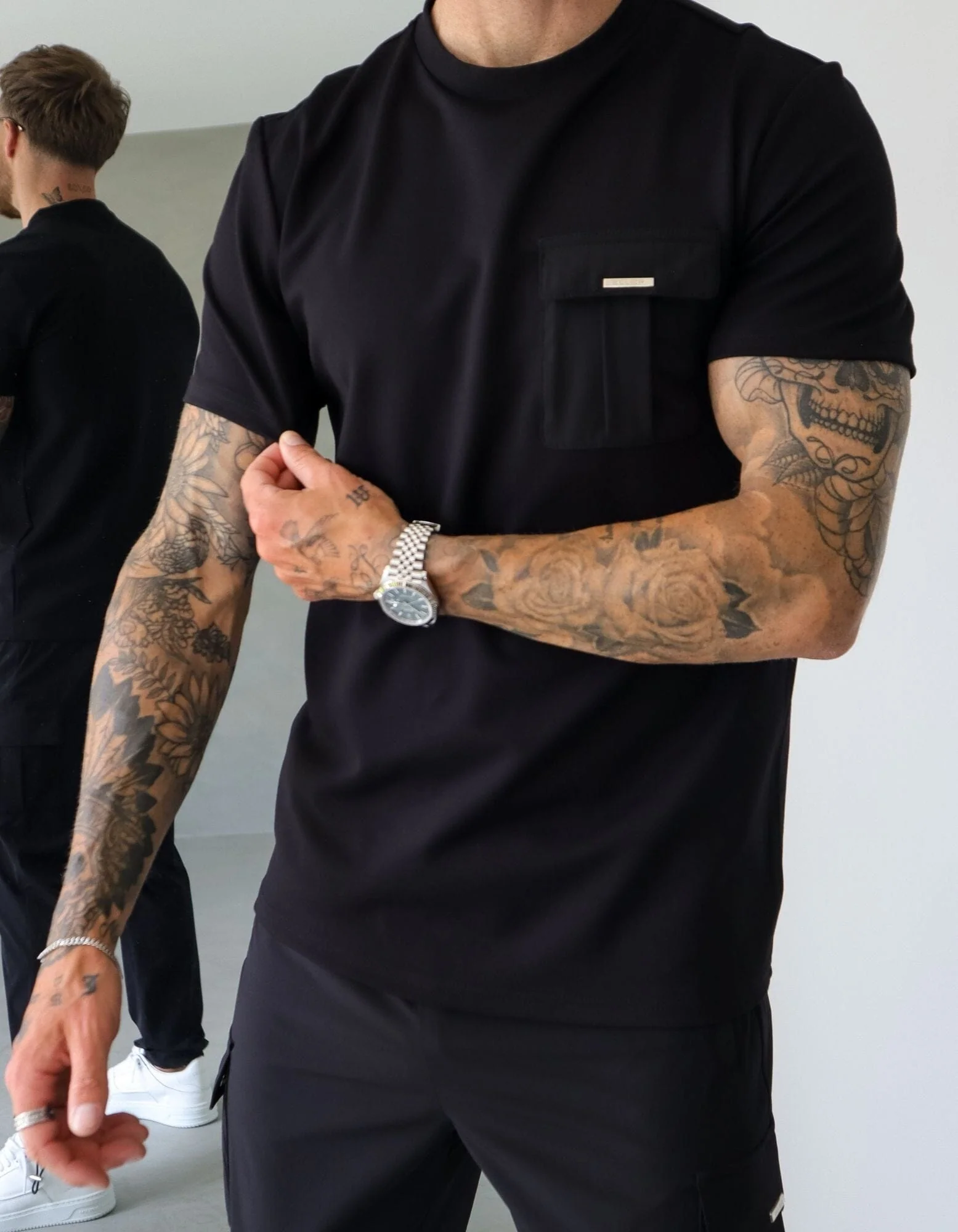 Woven Pocket T-Shirt Black/Black - Image 3