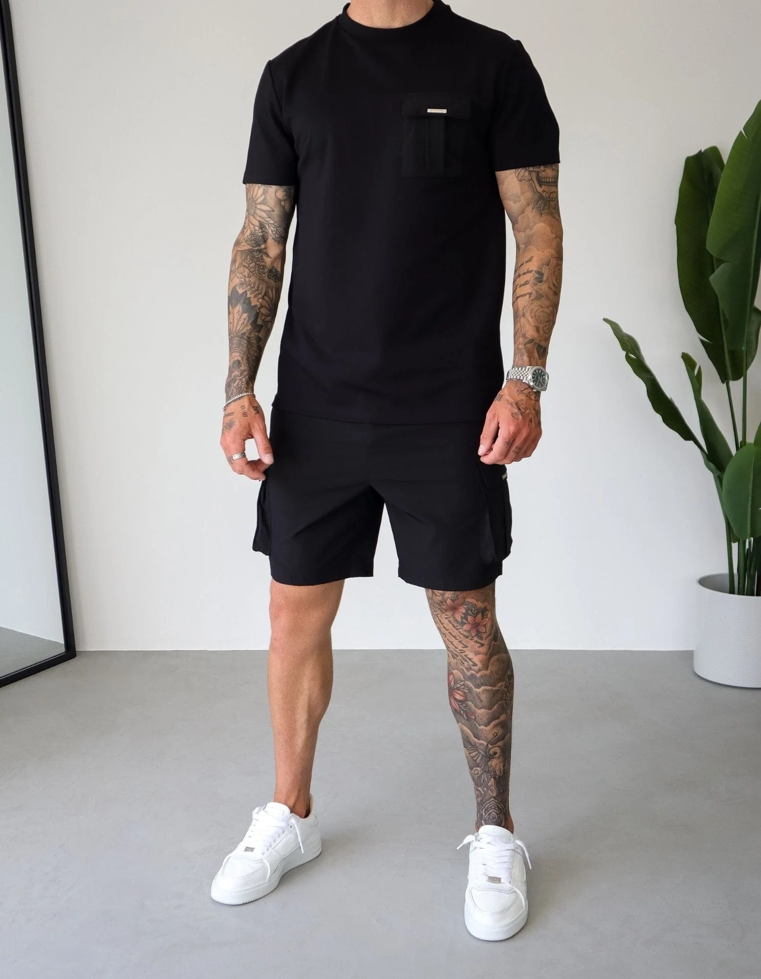 Woven Pocket T-Shirt Black/Black - Image 5
